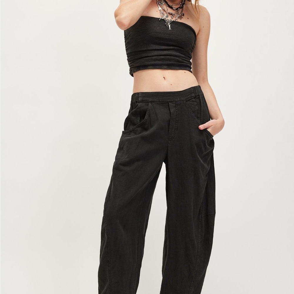 Free People High Road Solid Pull-On Barrel Pants